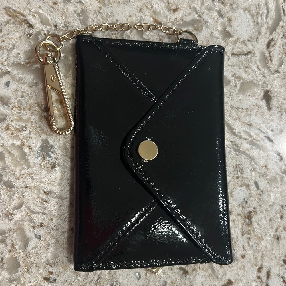 Aimee kestenberg black patent leather card case